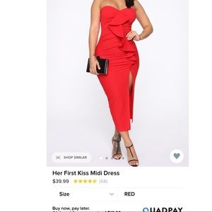 Red Fashion Nova midi dress